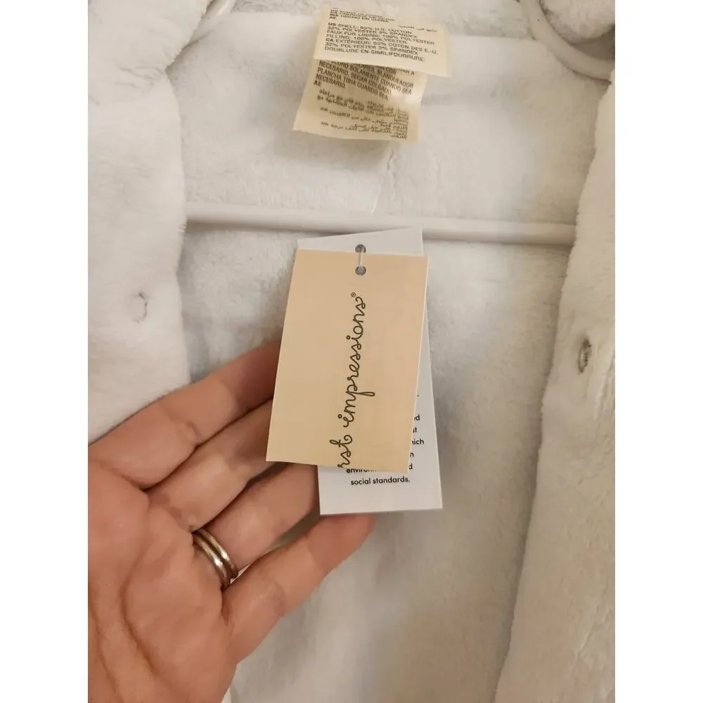 NWT First Impressions Unisex Faux Sherpa Lined Hooded Jacket 6-9 Months